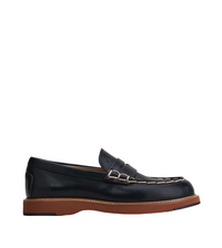 Tods Smooth Leather Penny Loafers with Contrast Stitching