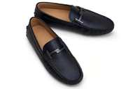 Tods Pebbled Leather Gommino Driving Shoes Black
