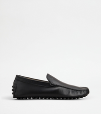 Tods Black Leather Gommino Driving Shoes