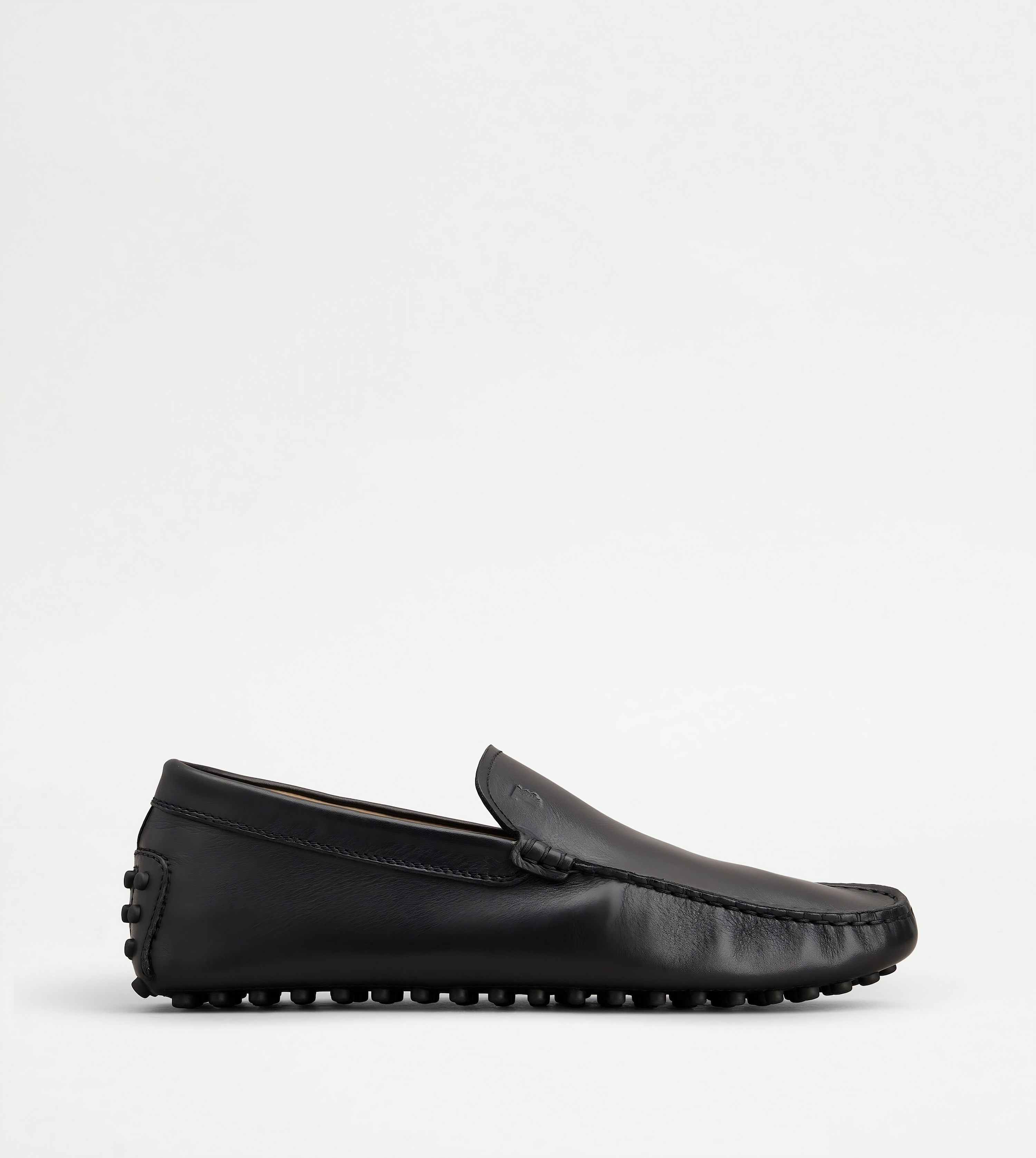 Tods Black Leather Gommino Driving Shoes
