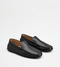 Tods Black Leather Gommino Driving Shoes