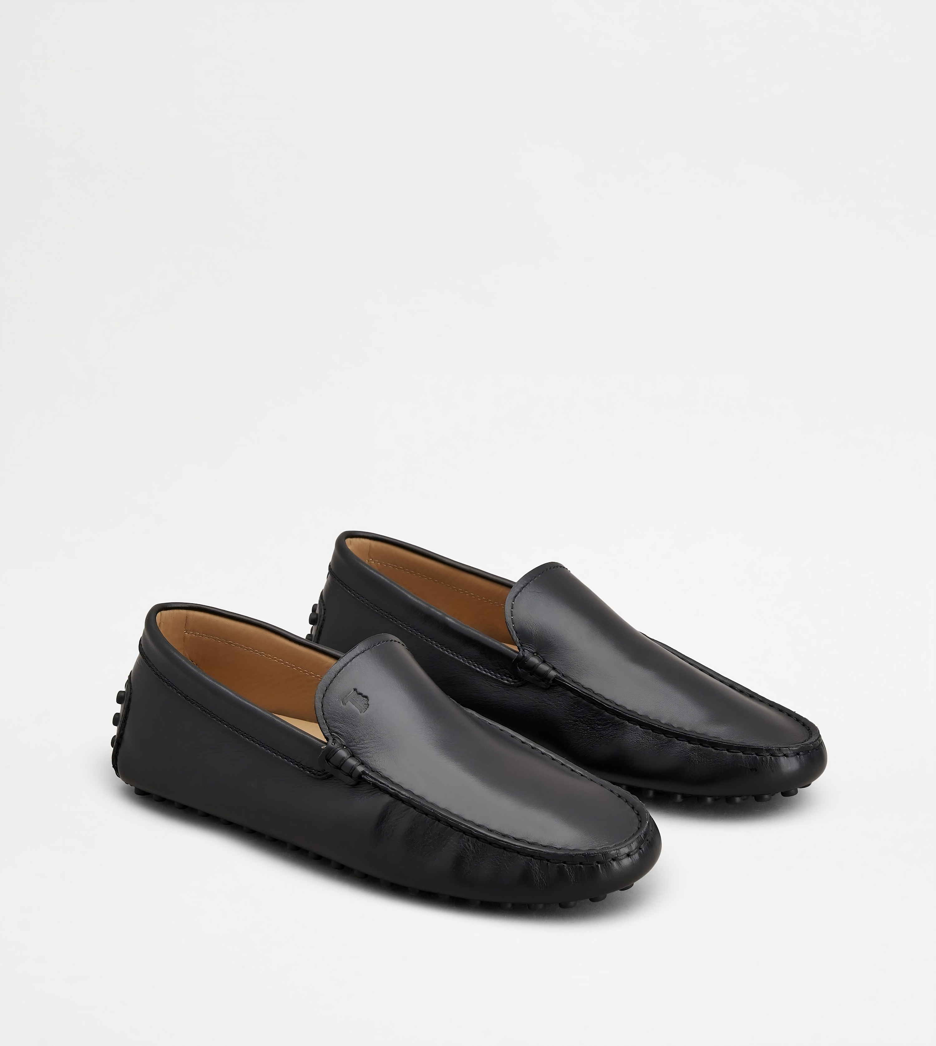Tods Black Leather Gommino Driving Shoes