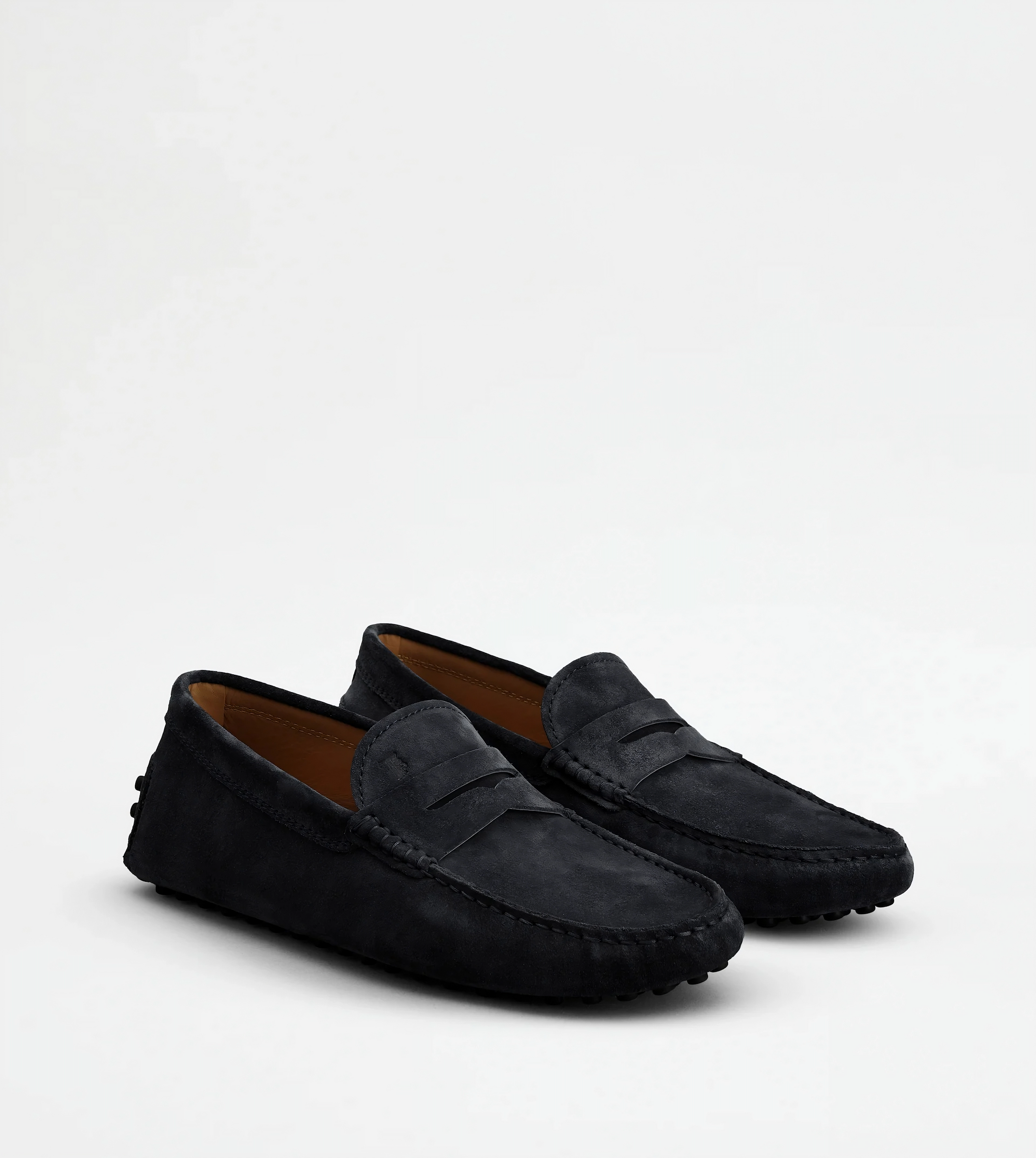 Tods Suede Gommino Driving Loafers in Black