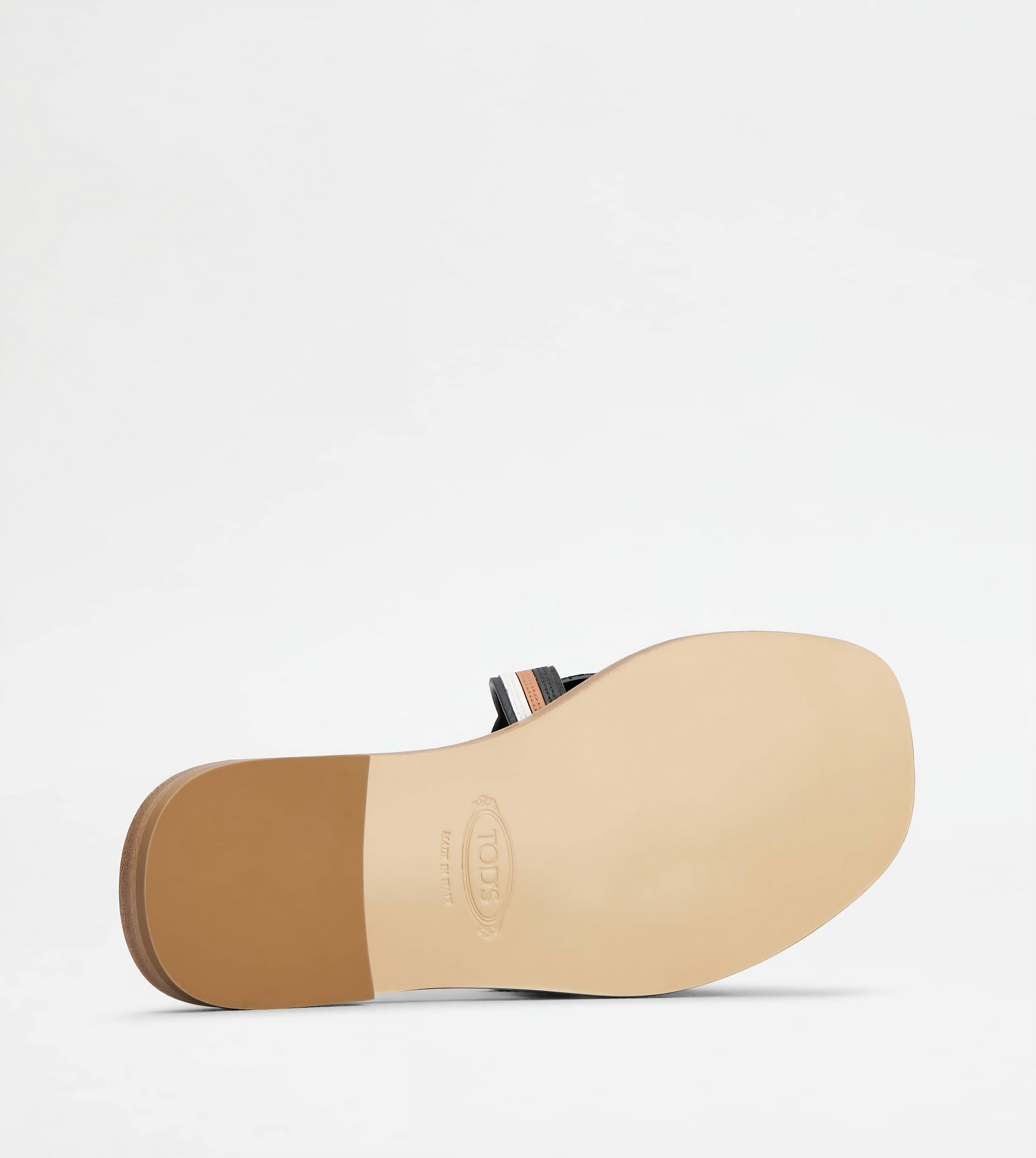 Tods Women's Leather Multi-Strap Flat Sandals Black Multi