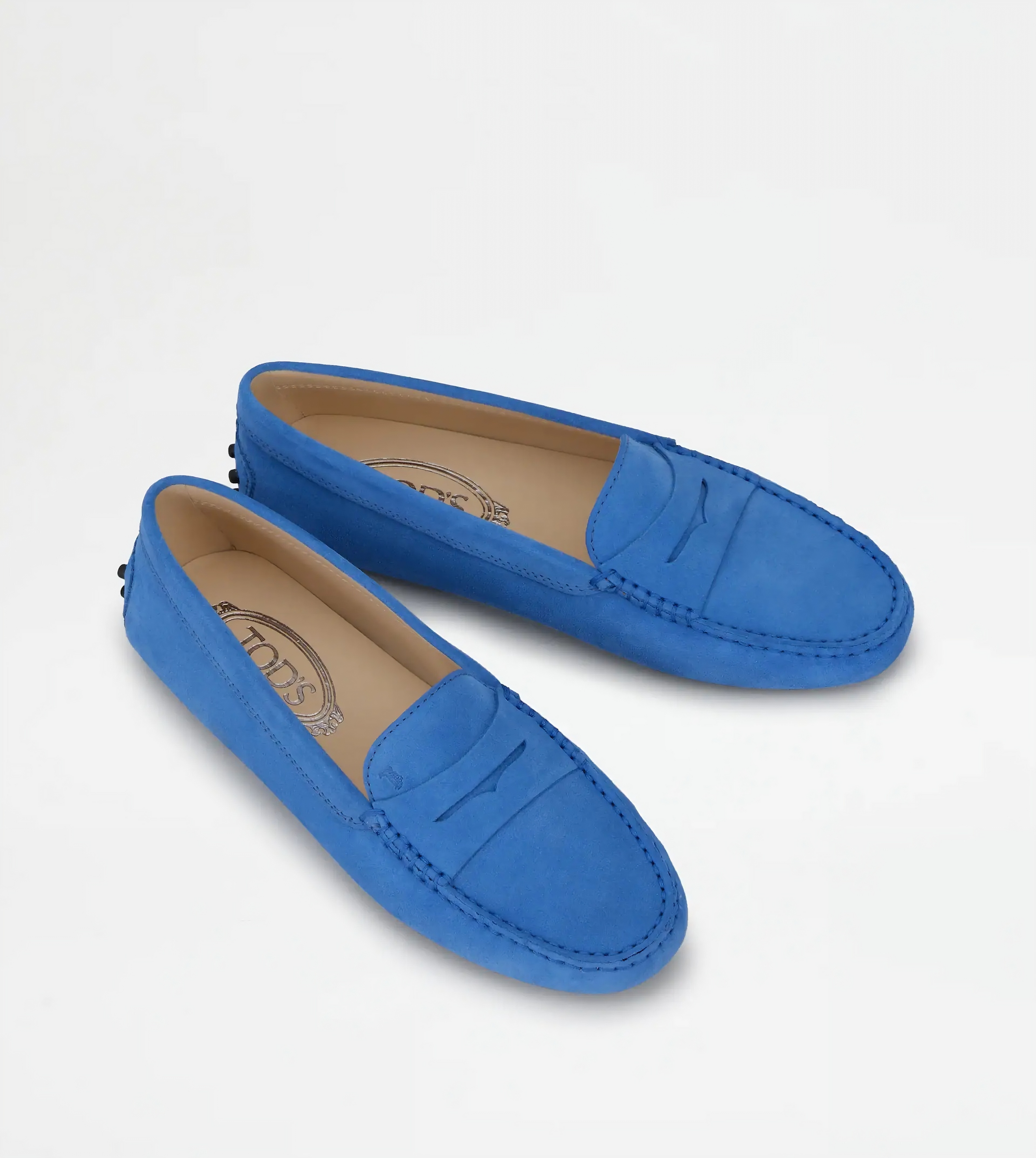 Tods Suede Gommino Driving Shoes Blue