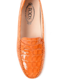 Tods Women's Patent Crocodile-Effect Gommino Loafers