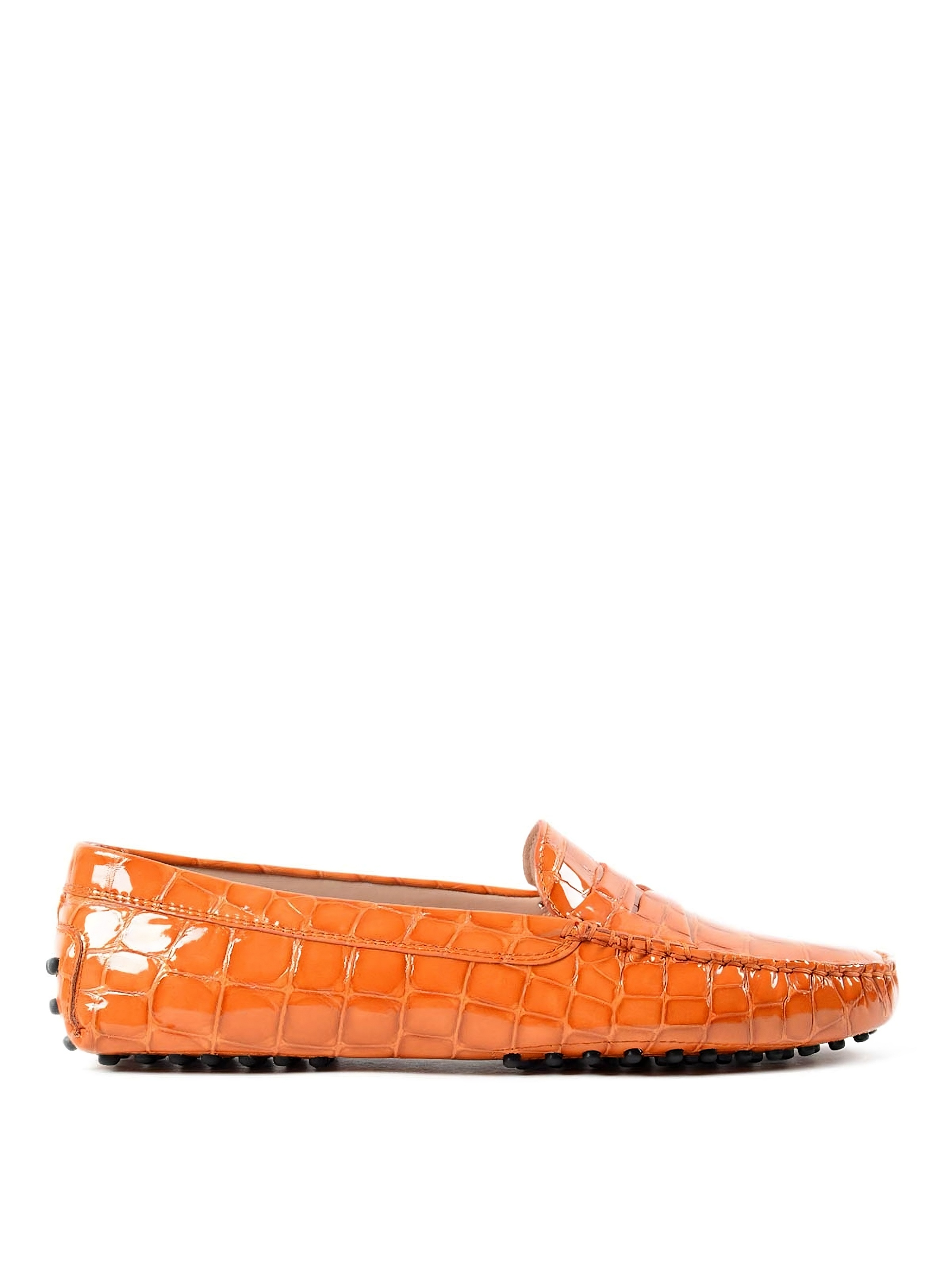 Tods Women's Patent Crocodile-Effect Gommino Loafers