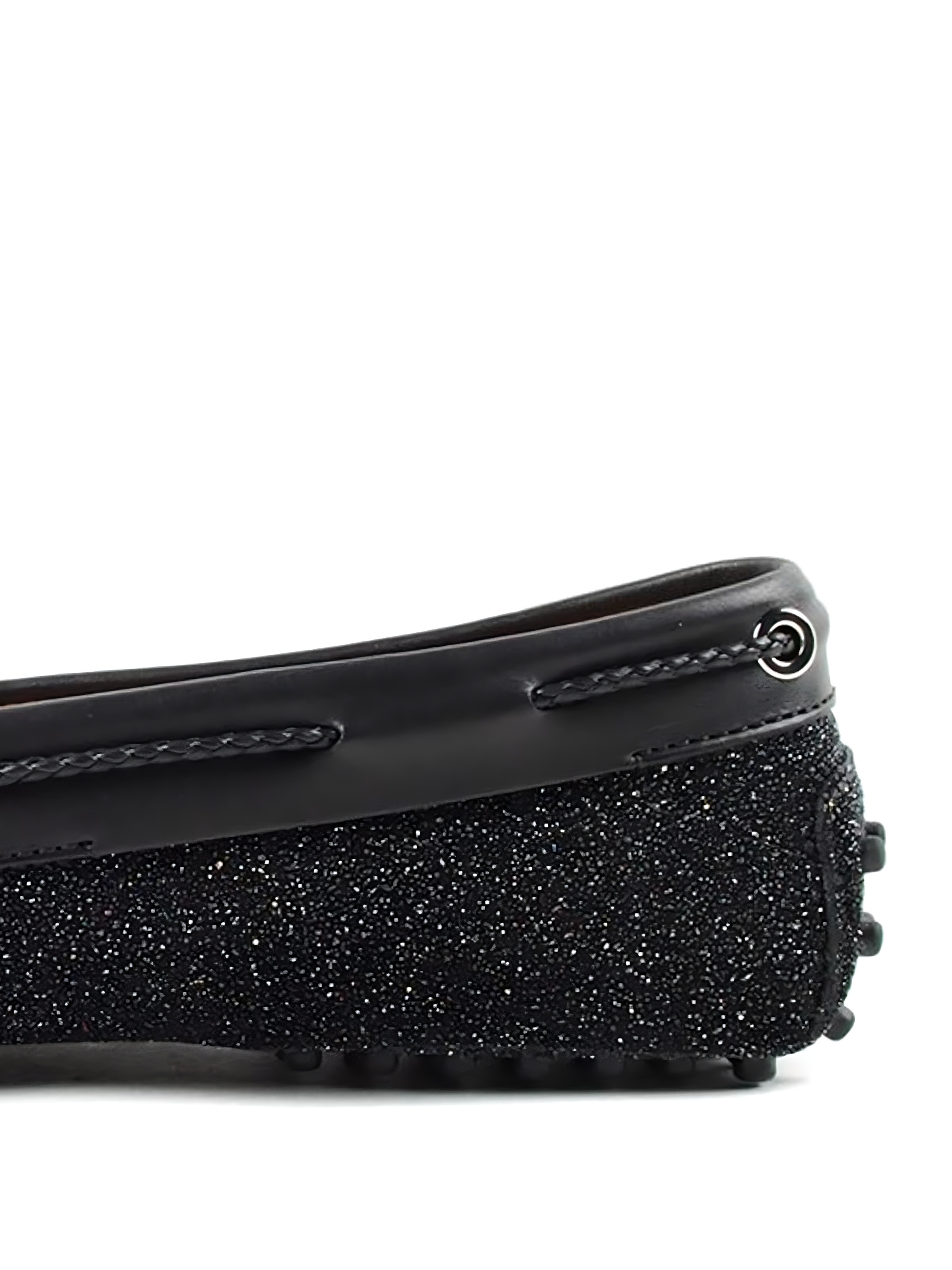 Tods Glitter Gommino Driving Shoes Black