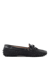 Tods Glitter Gommino Driving Shoes Black