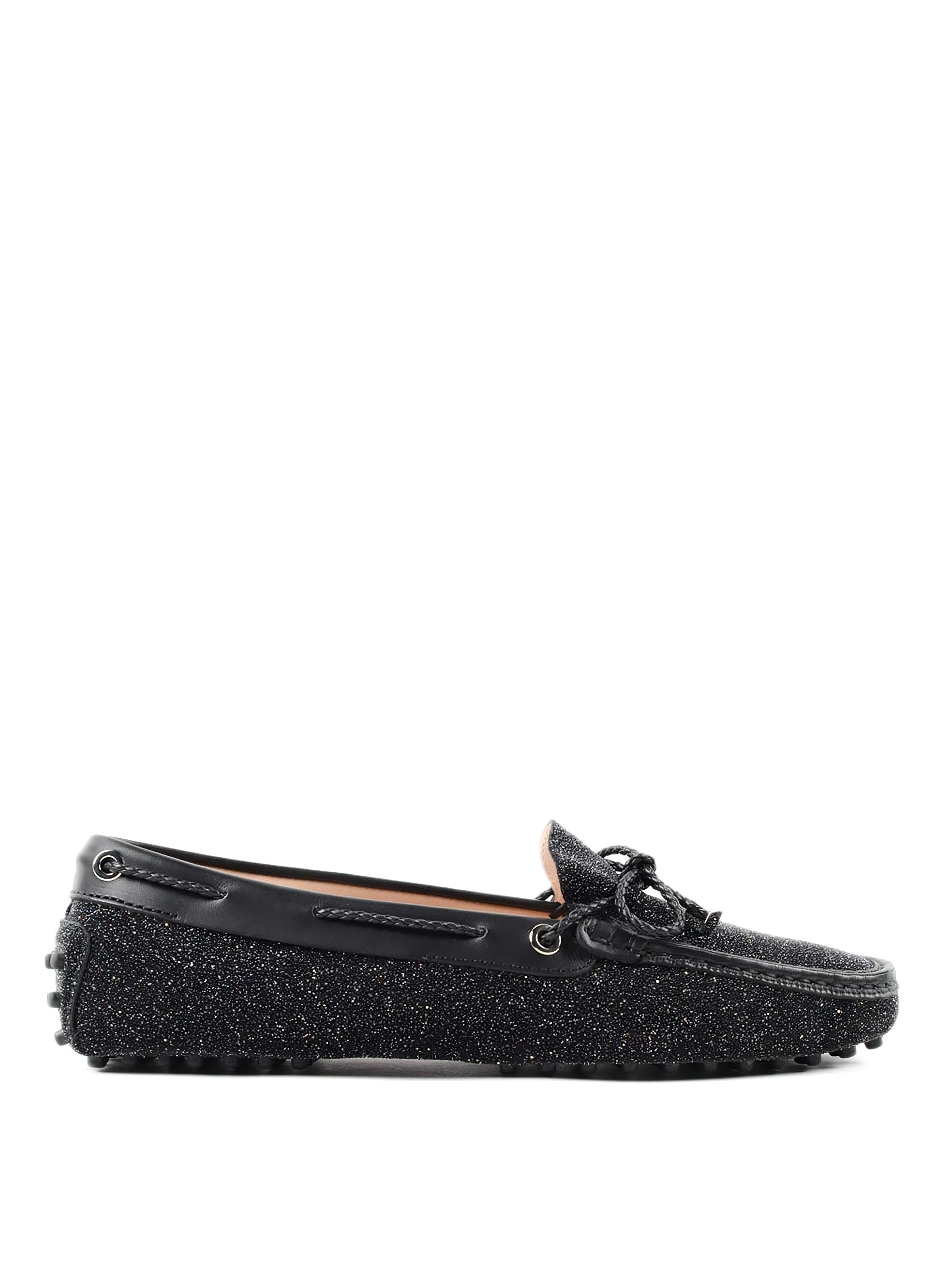 Tods Glitter Gommino Driving Shoes Black