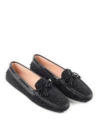 Tods Glitter Gommino Driving Shoes Black
