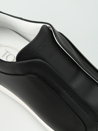 Tods Smooth Leather Slip-On Sneakers with White Sole