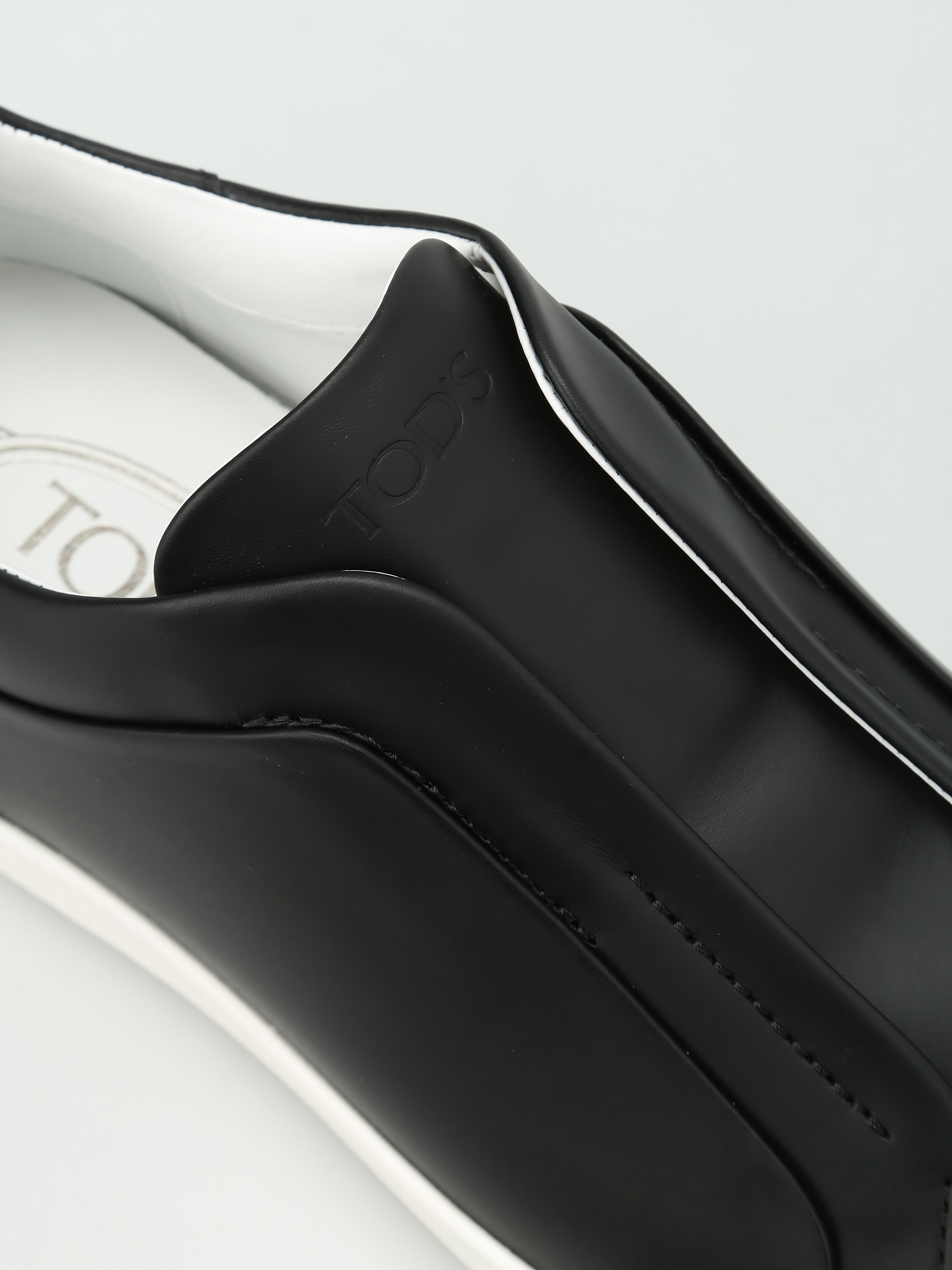 Tods Smooth Leather Slip-On Sneakers with White Sole