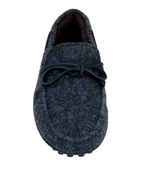 Tods Textured Fabric Gommino Loafers Anthracite