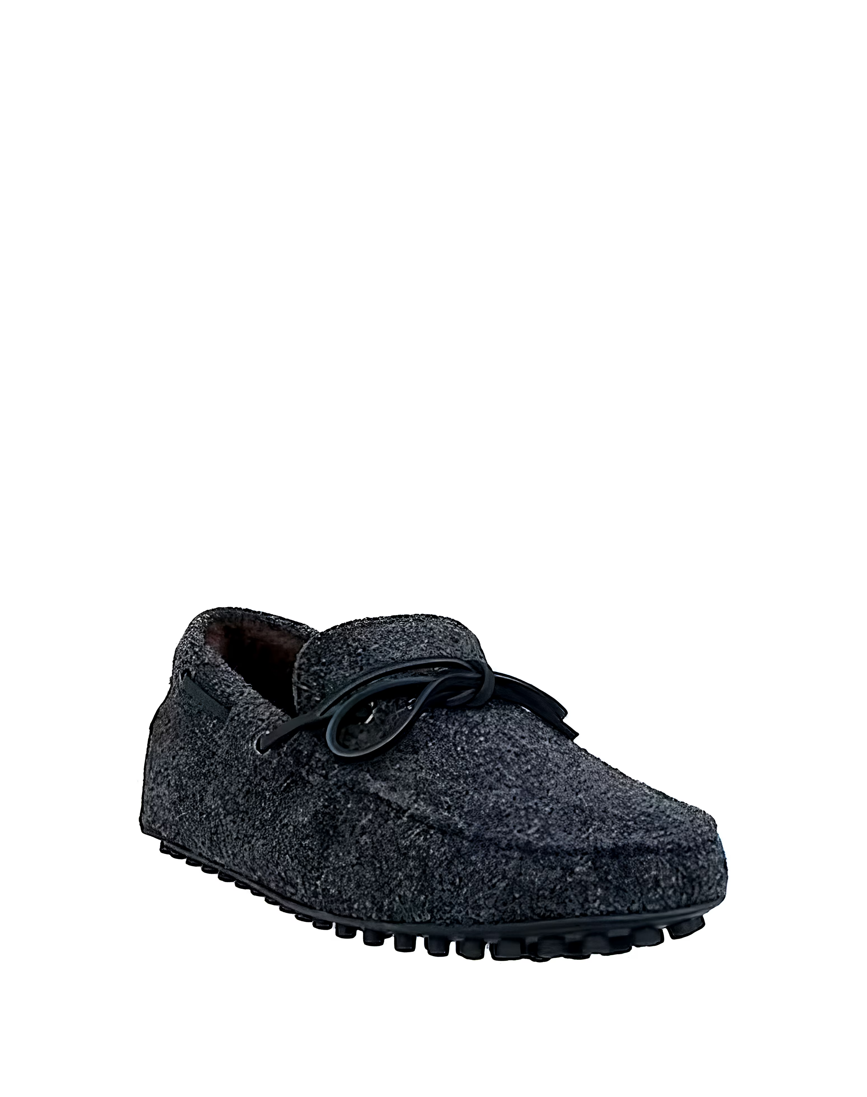 Tods Textured Fabric Gommino Loafers Anthracite