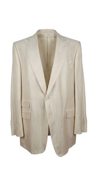 Tom Ford White Linen-Silk Peak Lapel Jacket