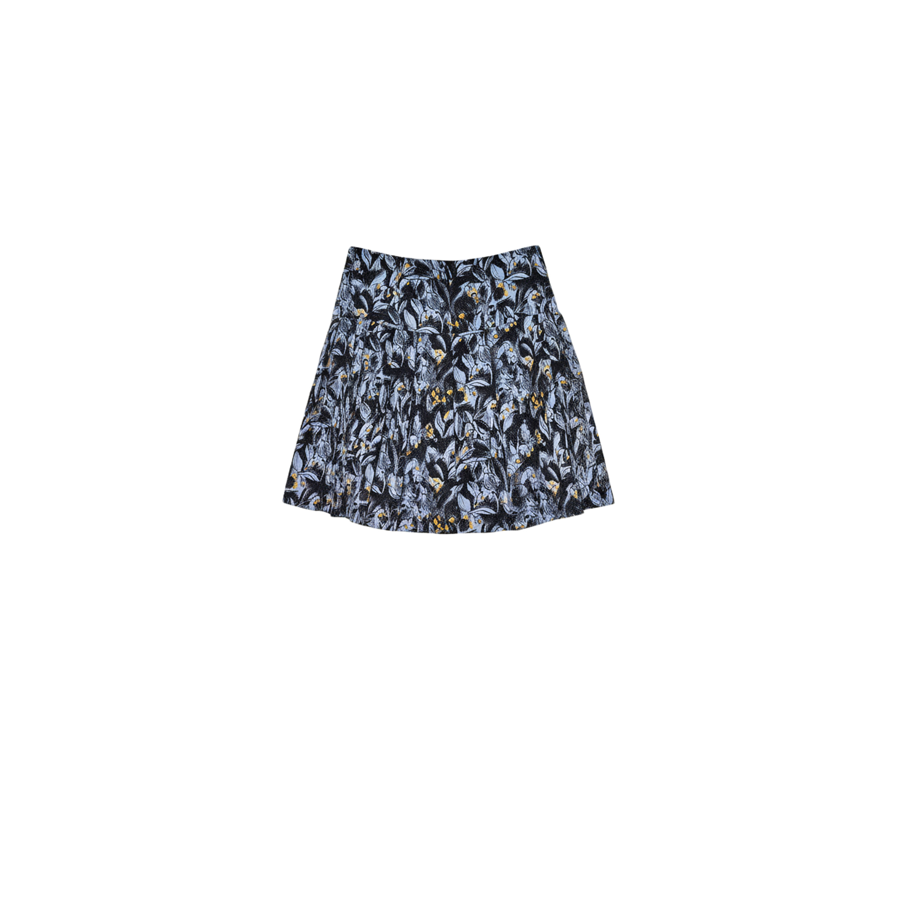 DIOR Brushstroke Floral Print Flared Mini Skirt