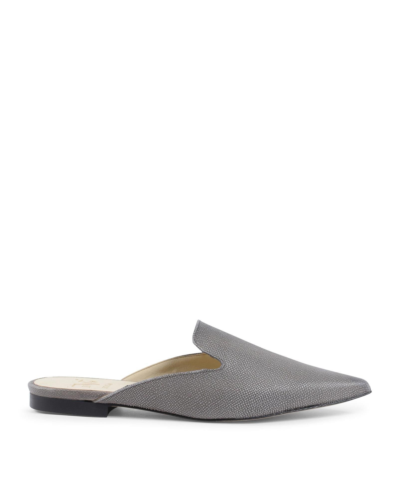 19V69 ITALIA by VERSACE 19.69 ABBIGLIAMENTO SPORTIVO S.R.L. Pointedtoe Mules Leather Casual Shoes Women Grey Sandals