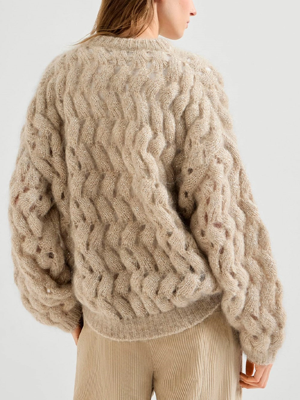 Brunello cucinelli Brunello Cucinelli Women Dazzling Zigzag Cables Sweater