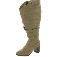 Aneil Womens Faux Suede Knee-High Boots 5.5 Medium Taupe