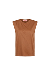 Valentino Garavani Valentino Garavani Padded-Shoulder Cotton Top Beige 4B3Mg22M8Gg_0Bg