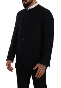 Dolce & Gabbana Gray Alpaca Button Down Men Coat Men's Jacket