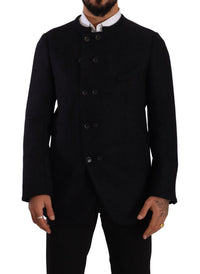 Dolce & Gabbana Gray Alpaca Button Down Men Coat Men's Jacket