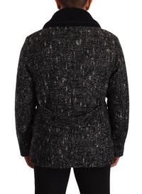 Dolce & Gabbana Black Wool Double Breasted Coat Men Men's Jacket