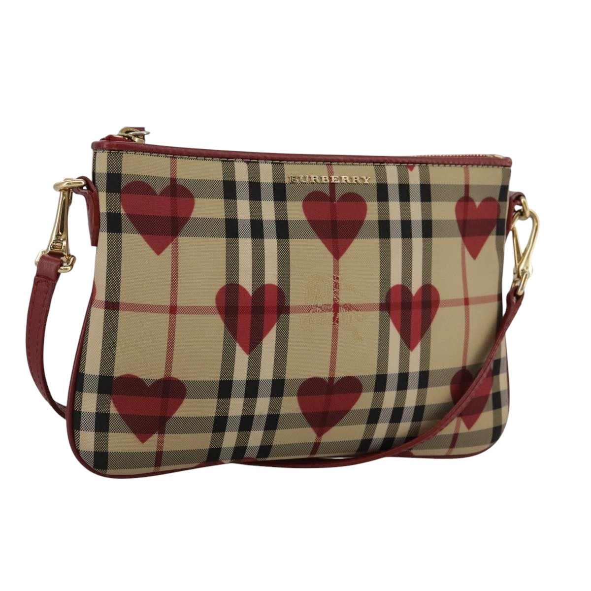 Burberry Nova Check Beige Canvas Clutch Bag (Pre-Owned)