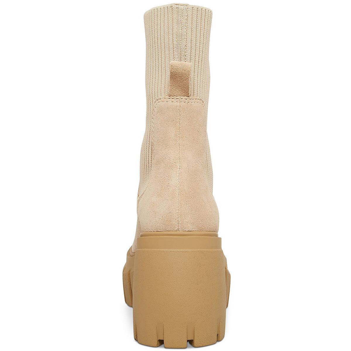 Liberti Womens Stretch Block Heel Mid-Calf Boots