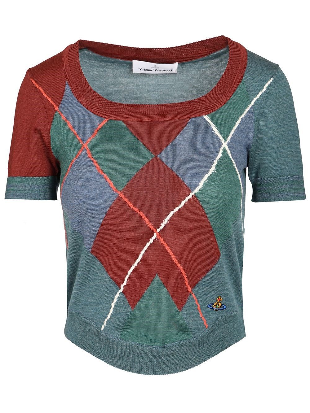 Vivienne Westwood Women Argyle Wool And Cotton Sweater