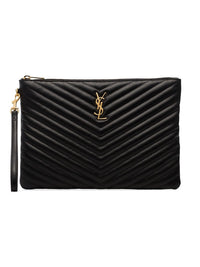 SAINT LAURENT PARIS Cassandre Matelassé Leather Tablet Pouch Women