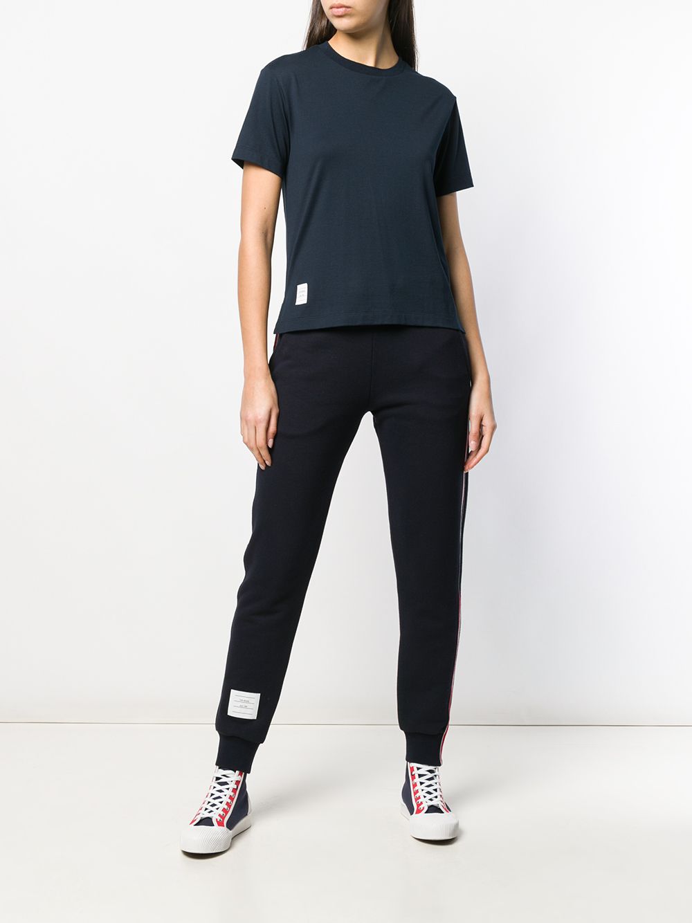 Thom Browne Women Logo-Patch Short-Sleeve T-Shirt