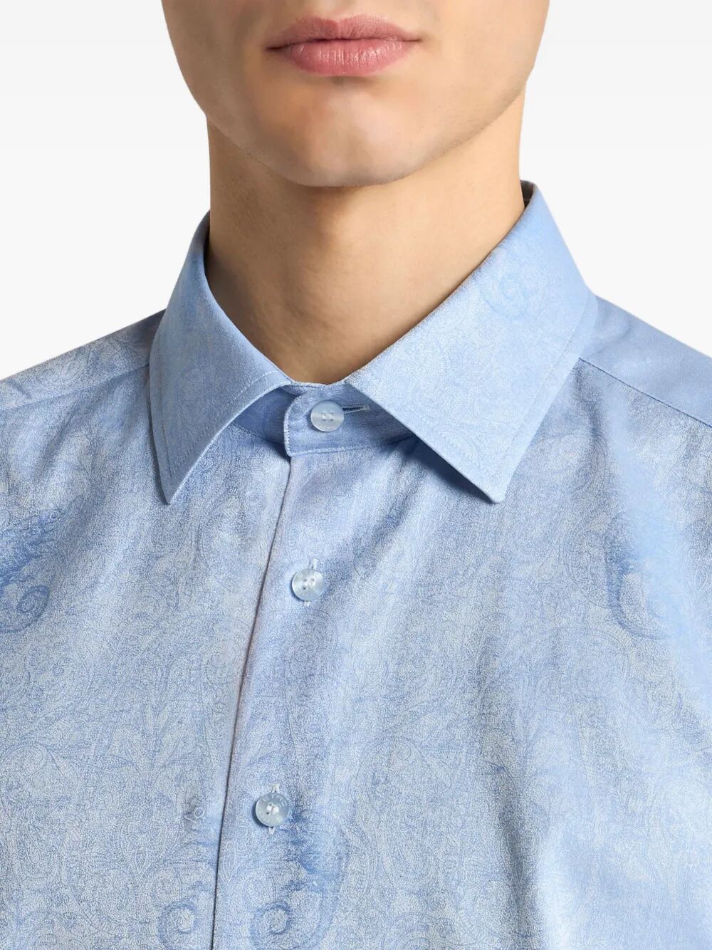 ETRO Etro Men Cotton Jacquard Shirt With Gecko Motif
