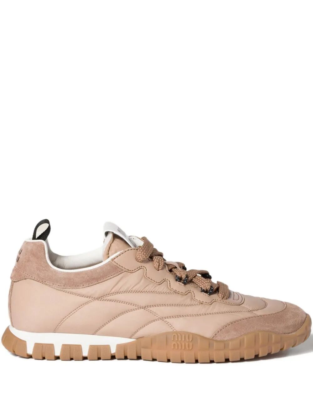 MIUMIU Tyre Technical Fabric And Suede Sneakers Women