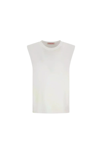 Valentino Garavani Valentino Garavani Padded-Shoulder Cotton Top Bianco 4B3Mg22M8Gg_0Bo