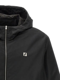 Fendi Men Tech Fabric Hooded Blouson