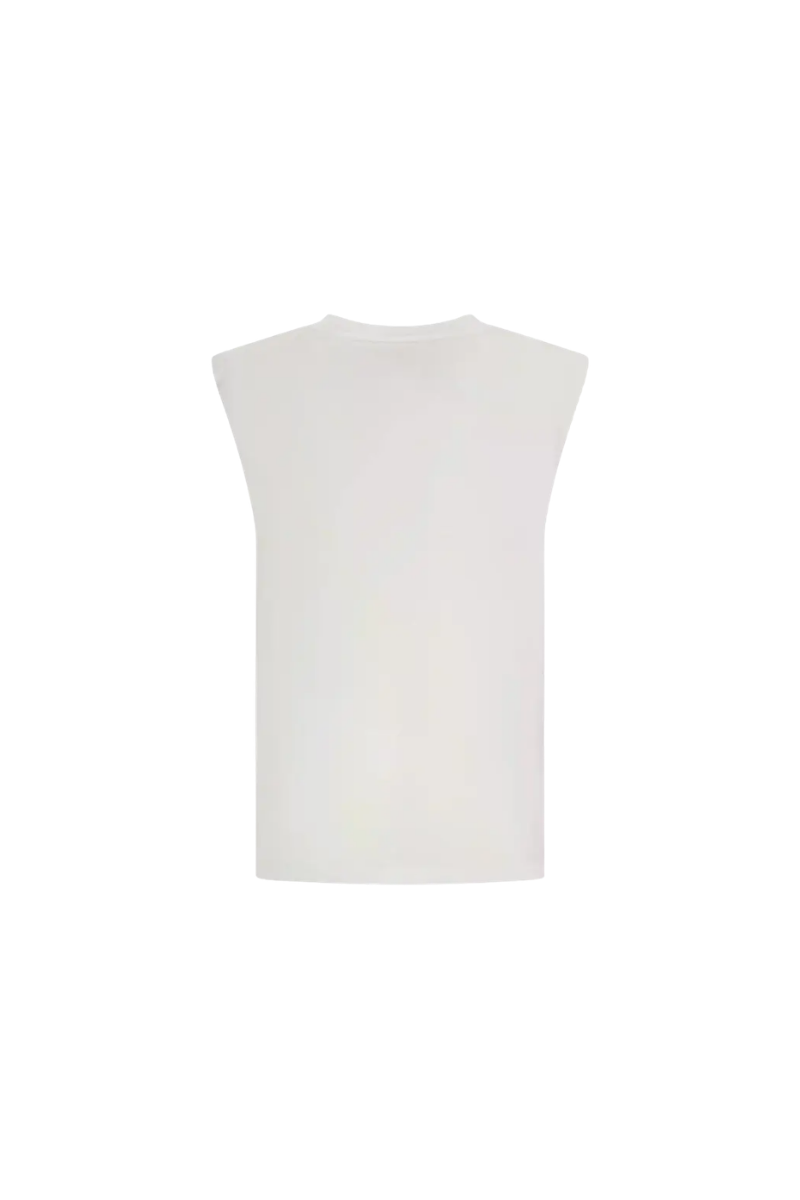 Valentino Garavani Valentino Garavani Padded-Shoulder Cotton Top Bianco 4B3Mg22M8Gg_0Bo