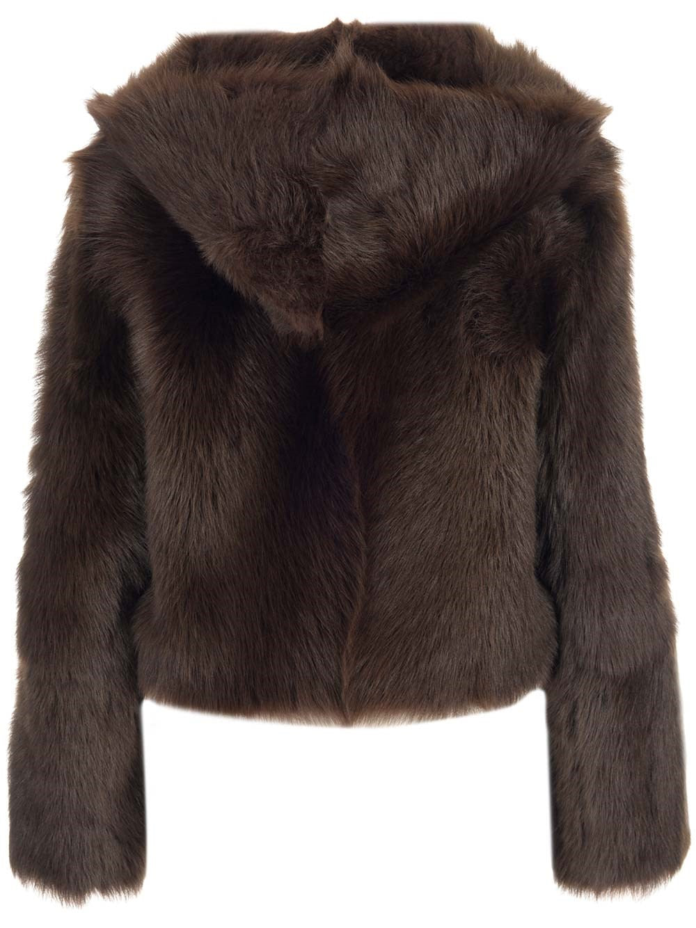 Loewe Women Shearling Hooded Jacket