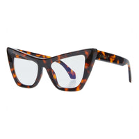 Off-White Eyeglasses Cat Eye Full Rim, Havana Frame and Clear Blue Light Block Lens OERJ011STYLE116000
