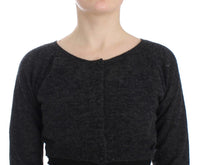 Ermanno Scervino Gray Knit Wool Cardigan Women's Sweater