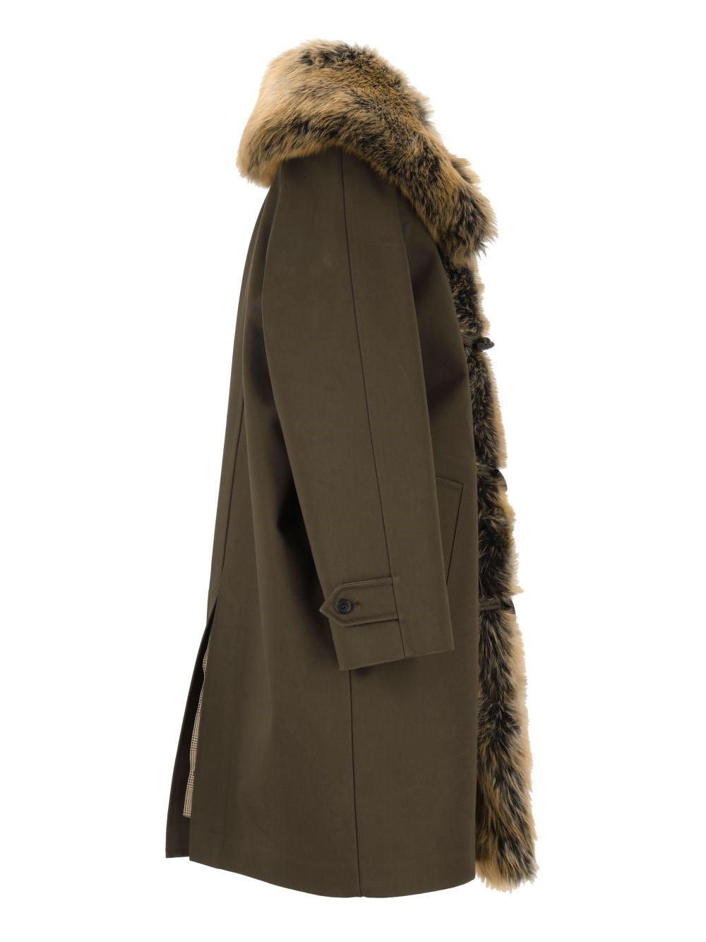 Saint Laurent Women Canvas And Shearling Coat