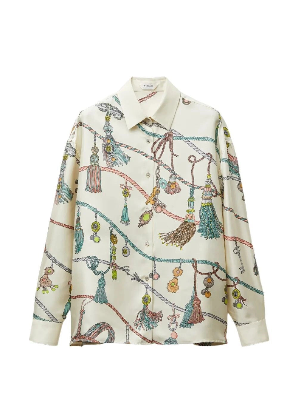 Versace Women Printed Silk Twill Shirt Hangin` Out Print