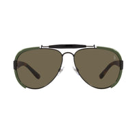 Polo Ralph Lauren Sunglasses Aviator Full Rim, Matte Black/Green Frame and Brown Lens PH31295001/3