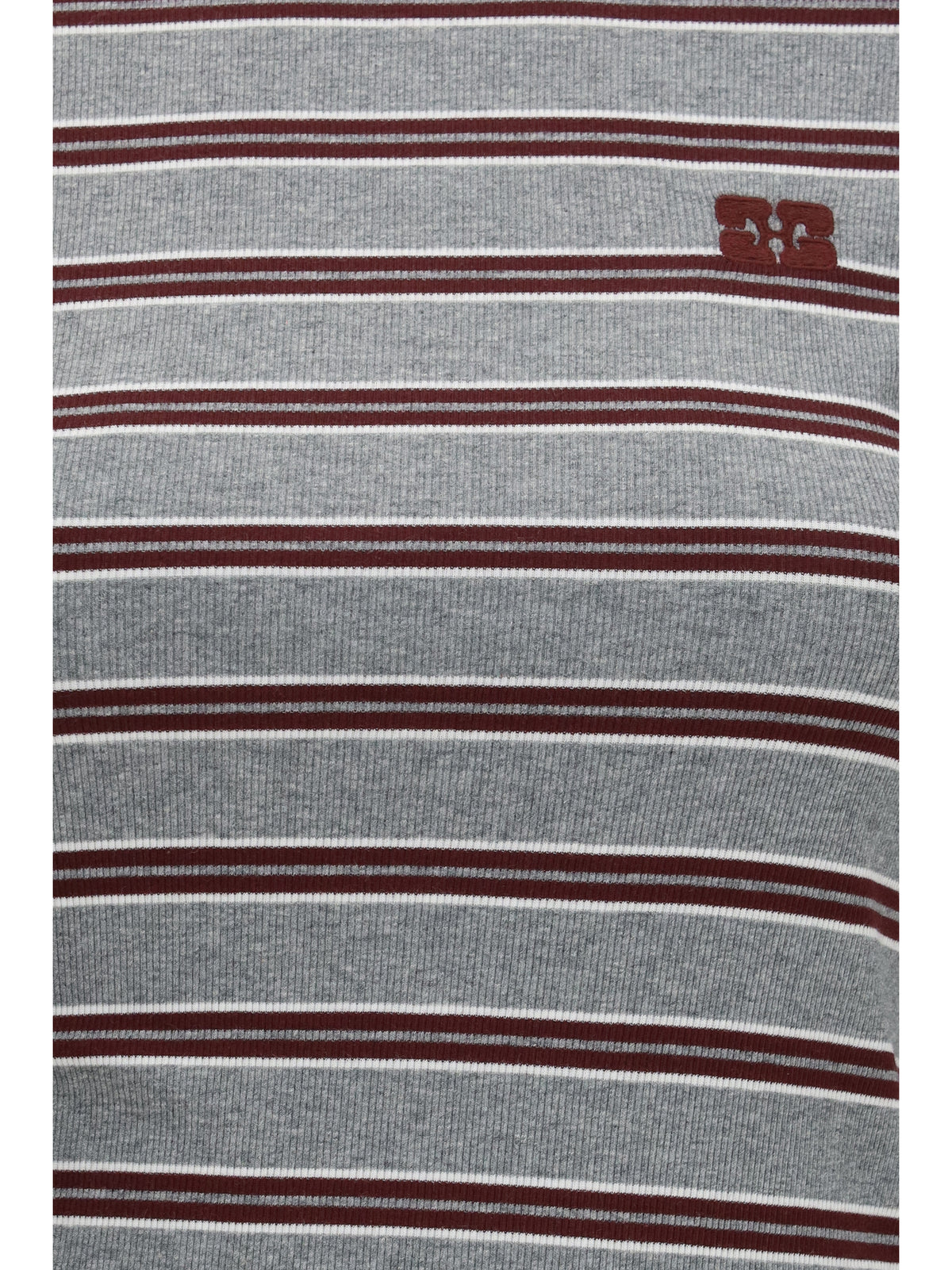 GANNI Ganni Women Double-Sleeve Striped Cotton T-Shirt