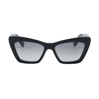 Salvatore Ferragamo Sunglasses Cat Eye Full Rim, Shiny Black Frame and Grey Gradient Lens SF1081S001