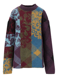 Dries Van Noten Men Patchwork Wool Sweater