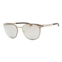 IC! Berlin Sunglasses Round Full Rim, Bronze/Grey Frame and Quiksilver Mirror Lens ANDREARM1444030