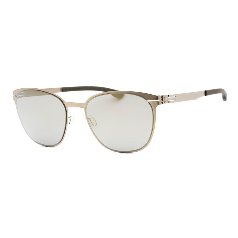 IC! Berlin Sunglasses Round Full Rim, Bronze/Grey Frame and Quiksilver Mirror Lens ANDREARM1444030