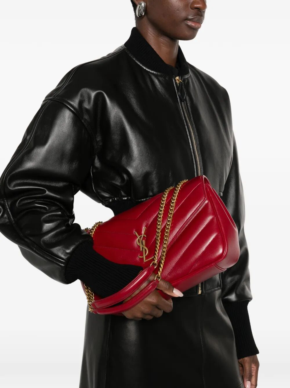 Saint Laurent Women Loulou Medium Bag In Matelassé Lambskin